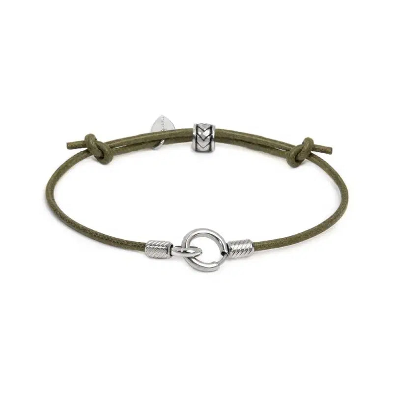 Bracciale cordino cerato con anello centrale Marlù