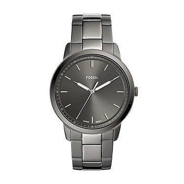 Orologio Minimalist 44 mm a tre lancette in acciaio grigio fumo Fossil