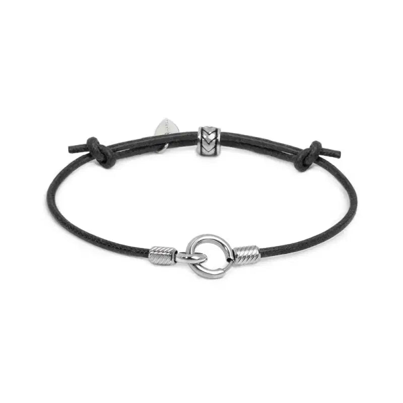 Bracciale cordino cerato con anello centrale Marlù