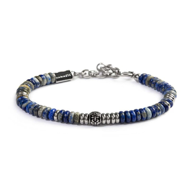 Bracciale catena dischetti in pietra e acciaio Marlu