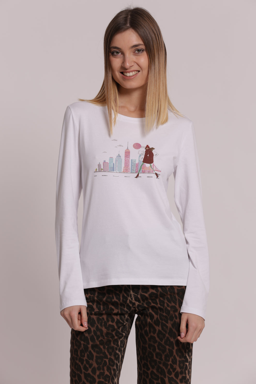 T-SHIRT MANICHE LUNGHE SKYLINE MIMI-MUA