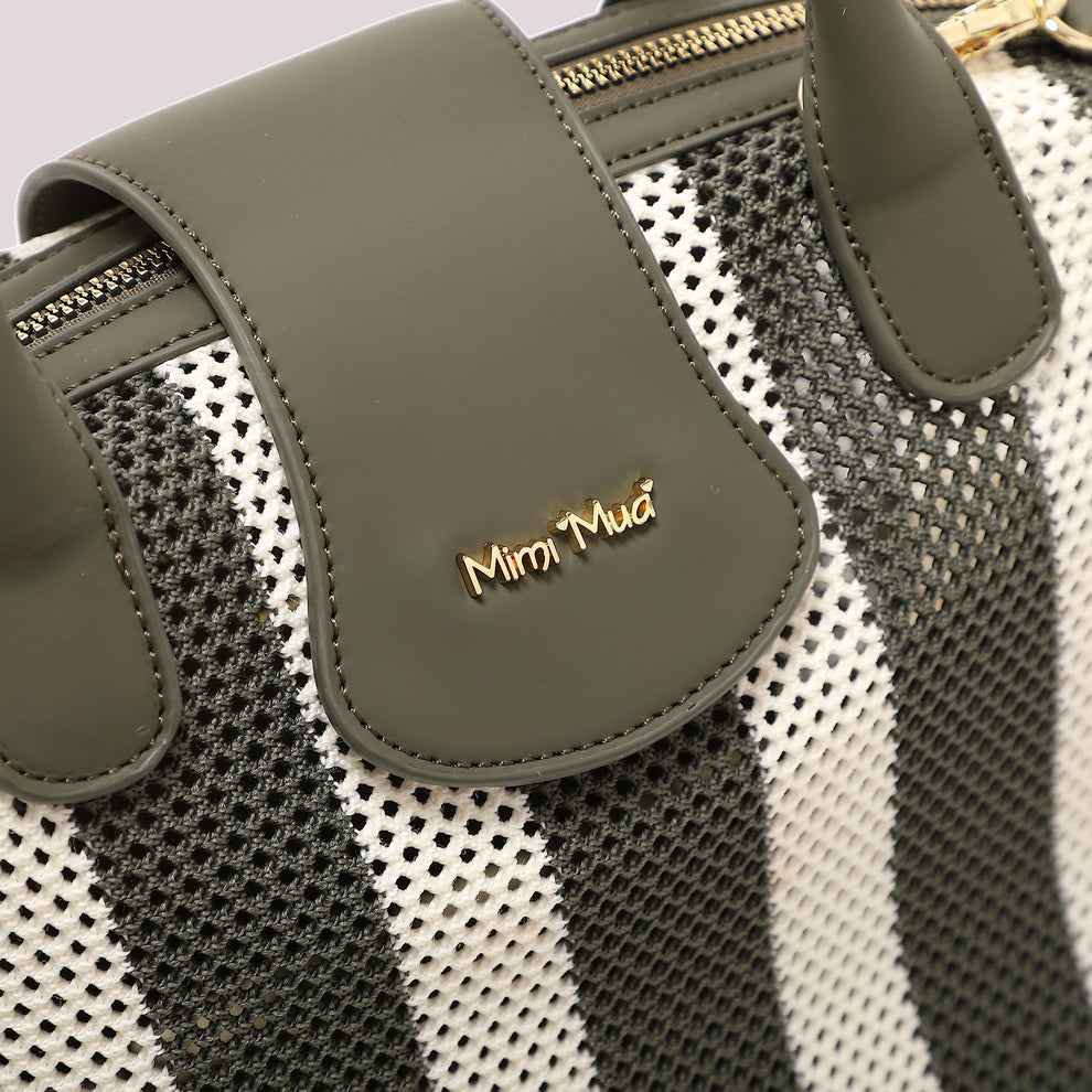 BORSA A BAULETTO IN RETE A RIGHE MIMI-MUA