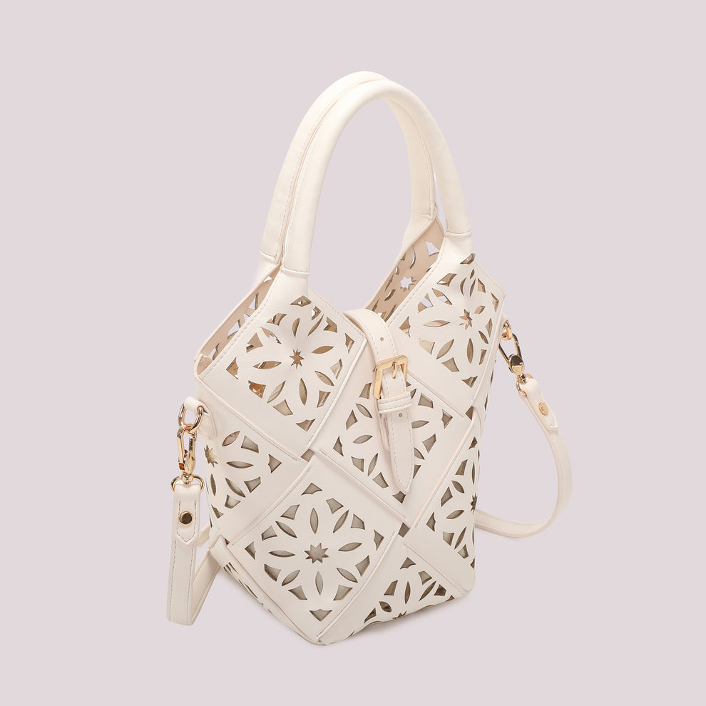 BORSA A TRACOLLA CON MOTIVO TRAFORATO MIMI-MUA