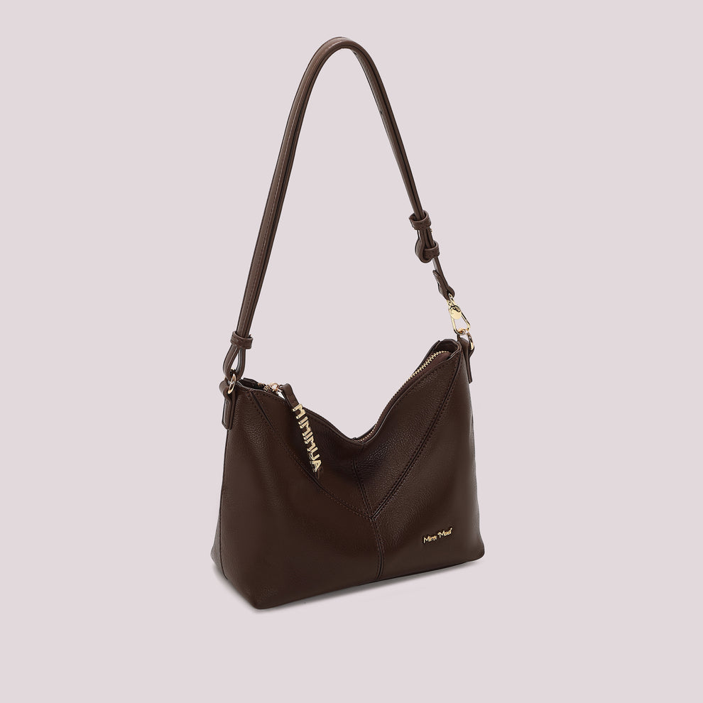 BORSA A TRACOLLA CON LETTERE MIMI MUA SULLA ZIP Mimi-Mua