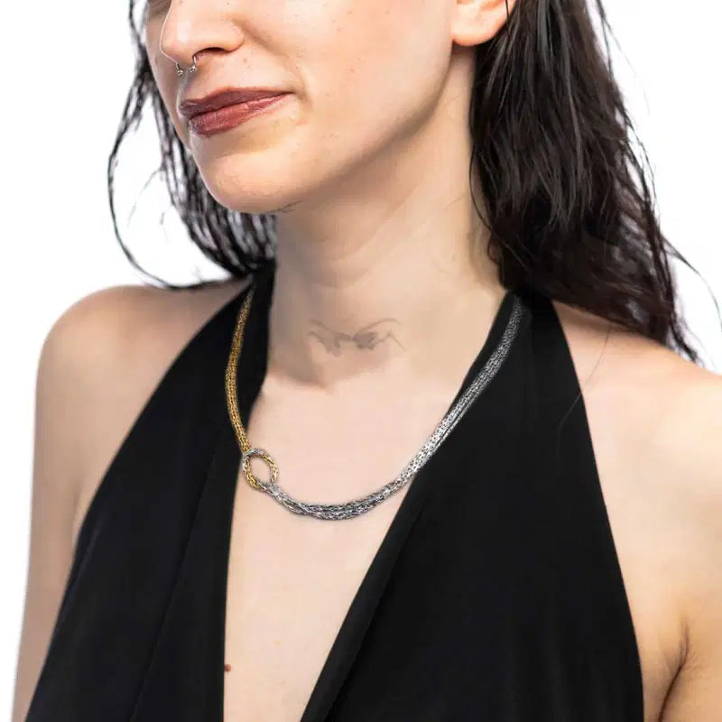 Collana con nodo catena snake quadrata ritorta Marlù