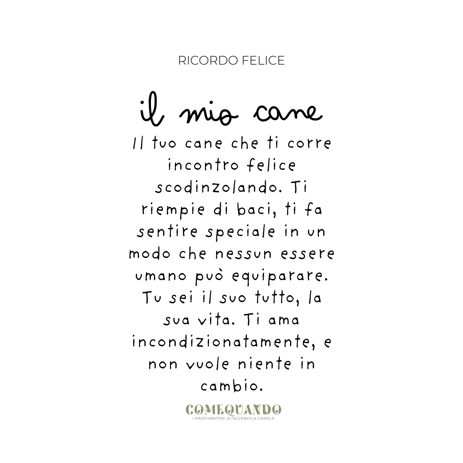 ACCENDILA PER: COME QUANDO "CANE"