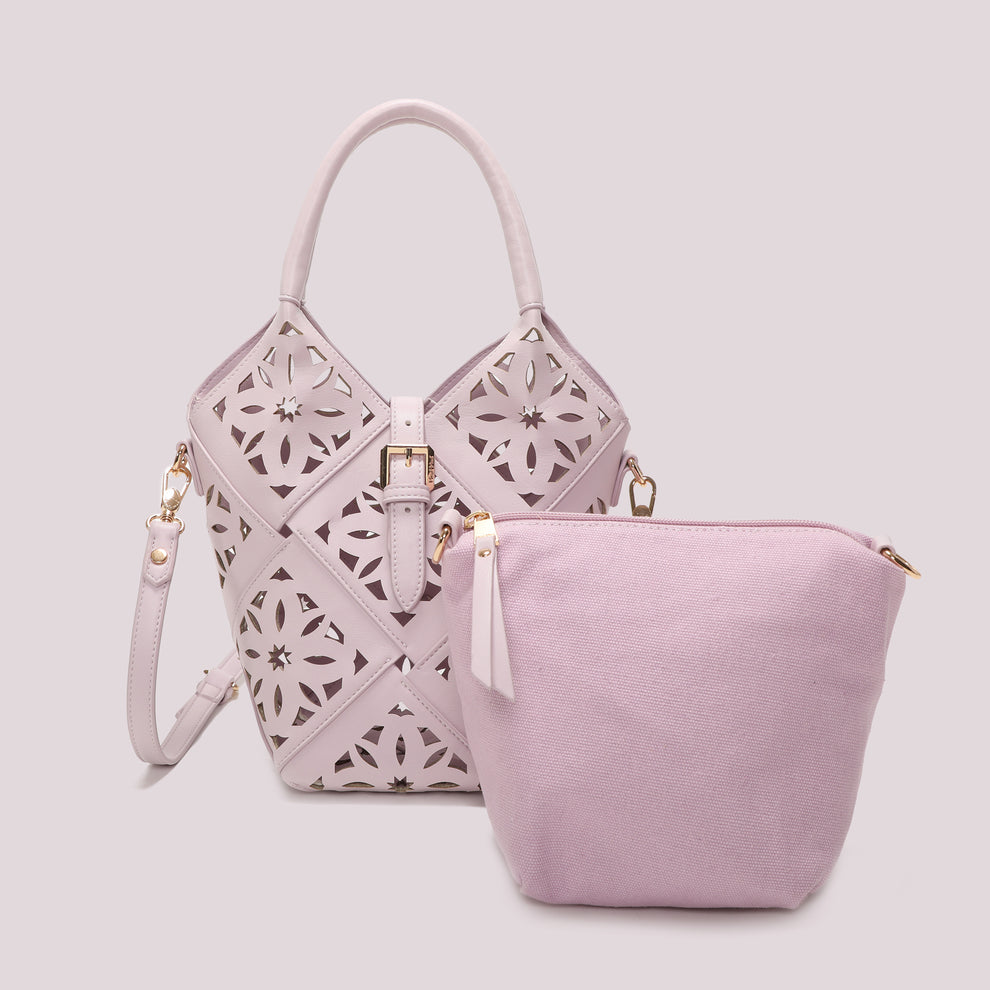 BORSA A TRACOLLA CON MOTIVO TRAFORATO MIMI-MUA