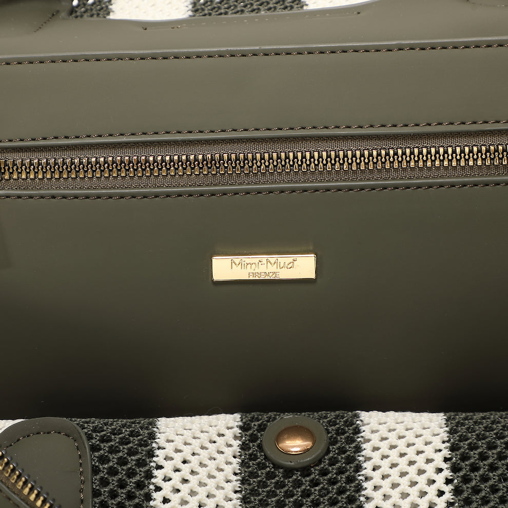 BORSA A BAULETTO IN RETE A RIGHE MIMI-MUA