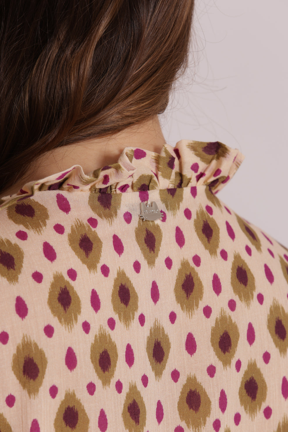 BLUSA A MANICHE CORTE FANTASIA ROMBI MIMI-MUA