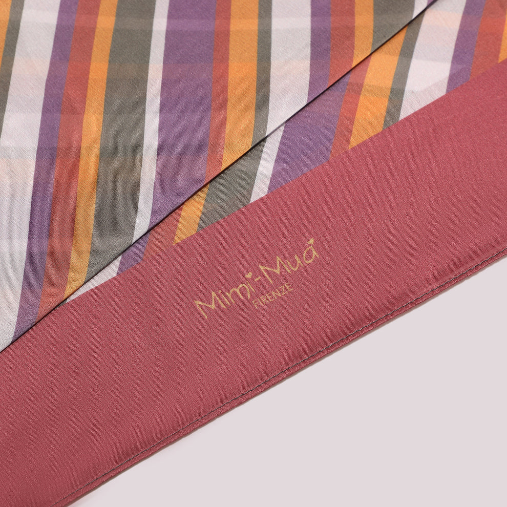 FOULARD CON RIGHE DIAGONALI (90X90 cm) MIMI-MUA
