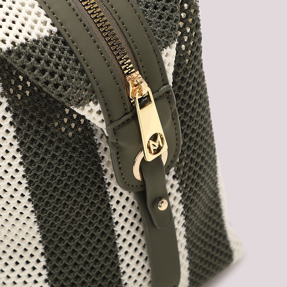 BORSA A BAULETTO IN RETE A RIGHE MIMI-MUA