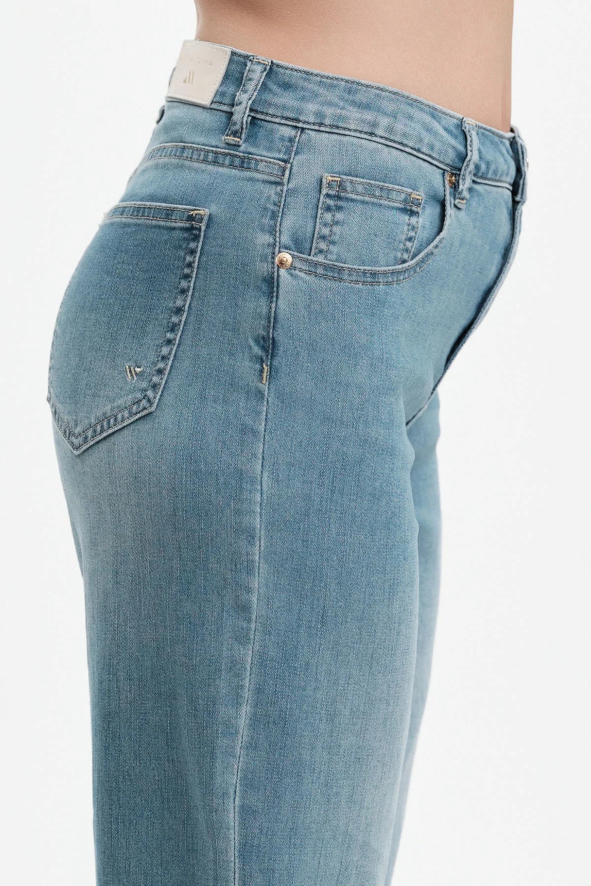 MARTA – PALAZZO DENIM CON SPACCO WHITE WISE