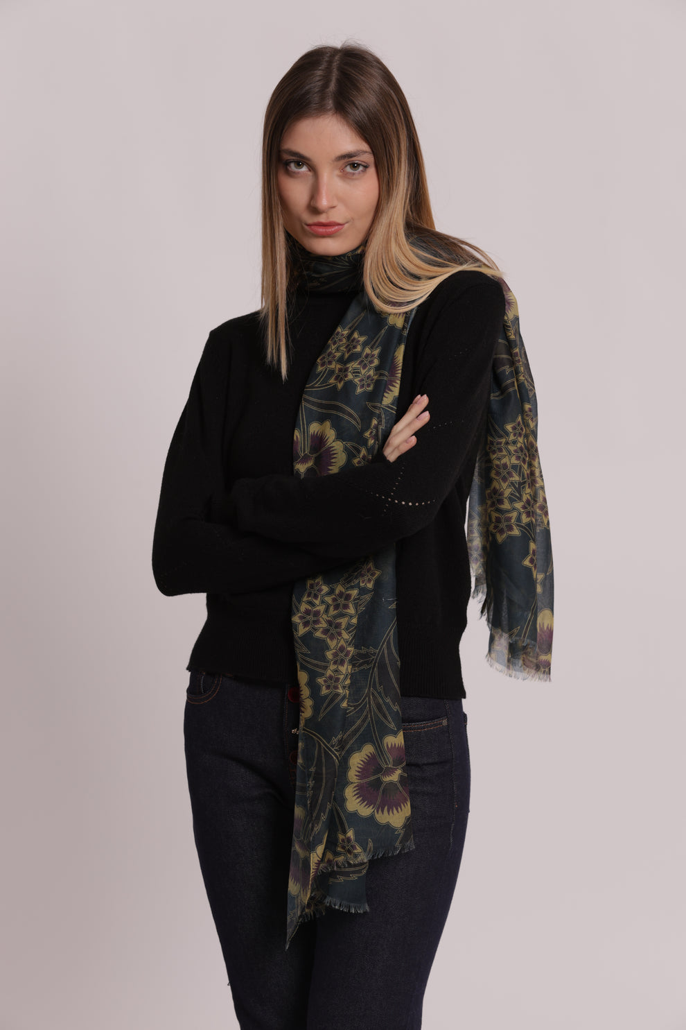 FOULARD STAMPA FLOREALE VINTAGE (180X80 cm) MIMI-MUA