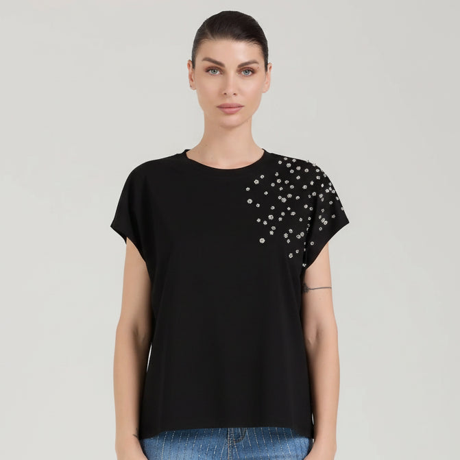 T-SHIRT CON APPLICAZIONE SU SPALLA Take Two