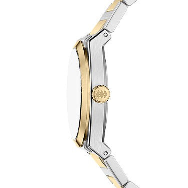 Orologio Everett 27 mm a tre sfere con bracciale in acciaio bicolore Fossil