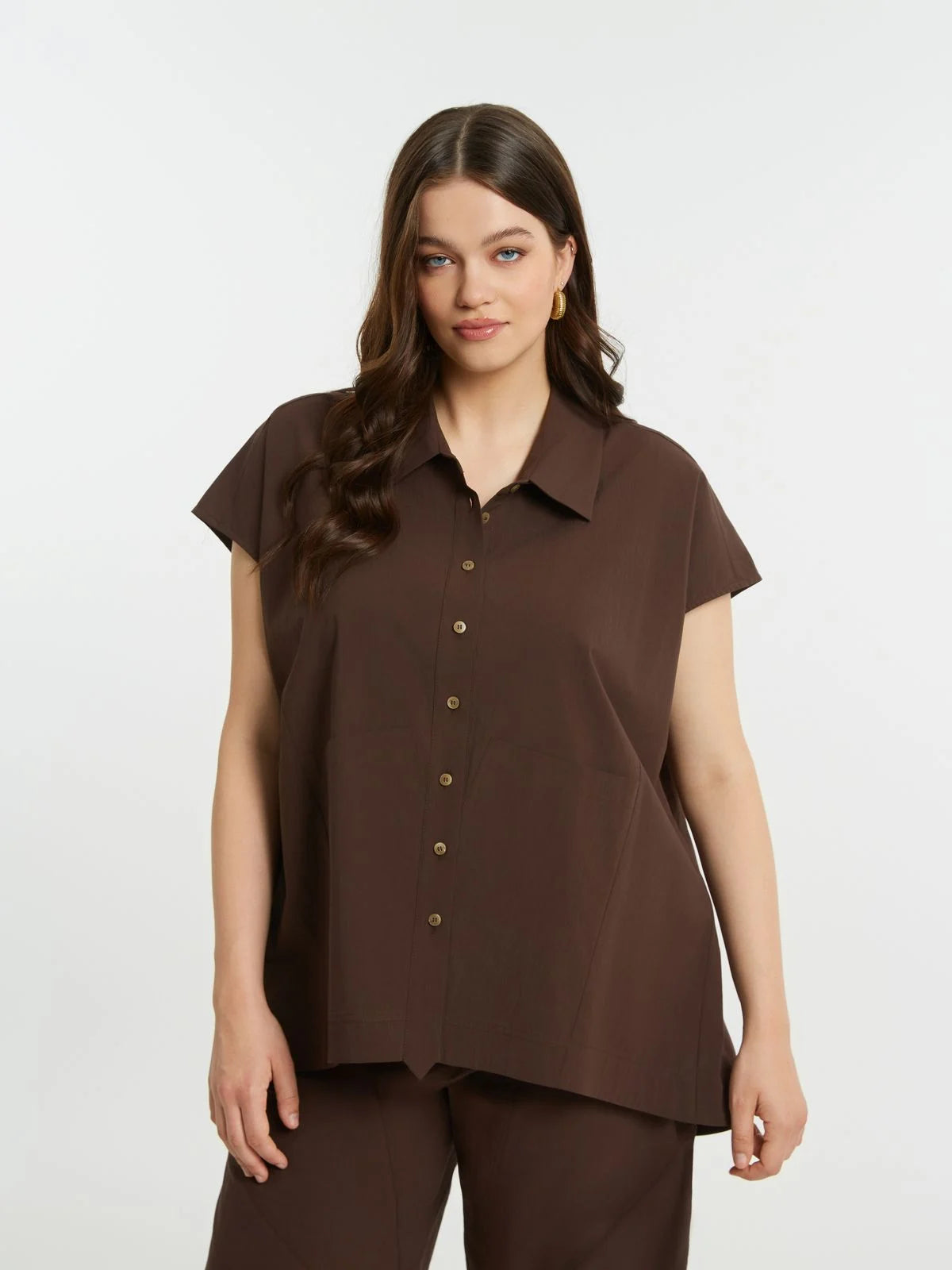 Camicia a maniche corte in cotone dalla silhouette rilassata Mat