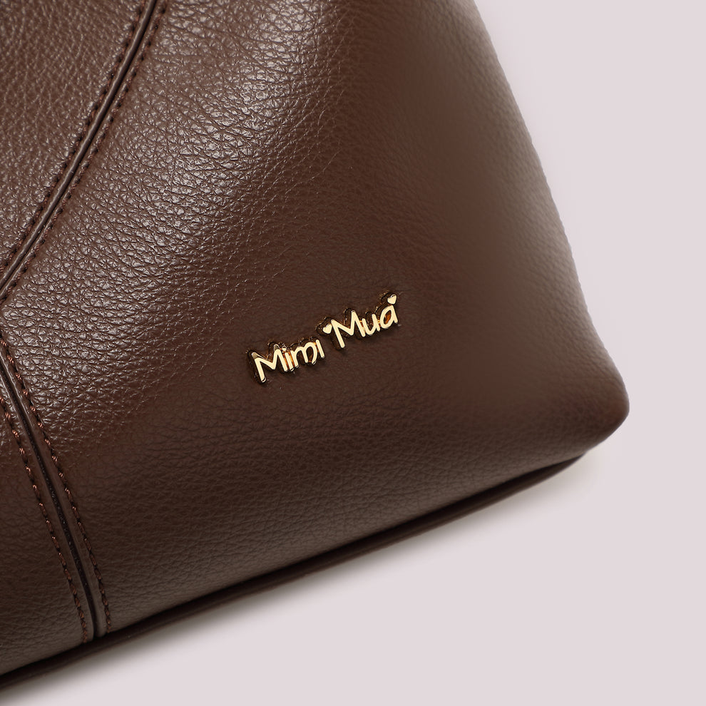 BORSA A TRACOLLA CON LETTERE MIMI MUA SULLA ZIP Mimi-Mua
