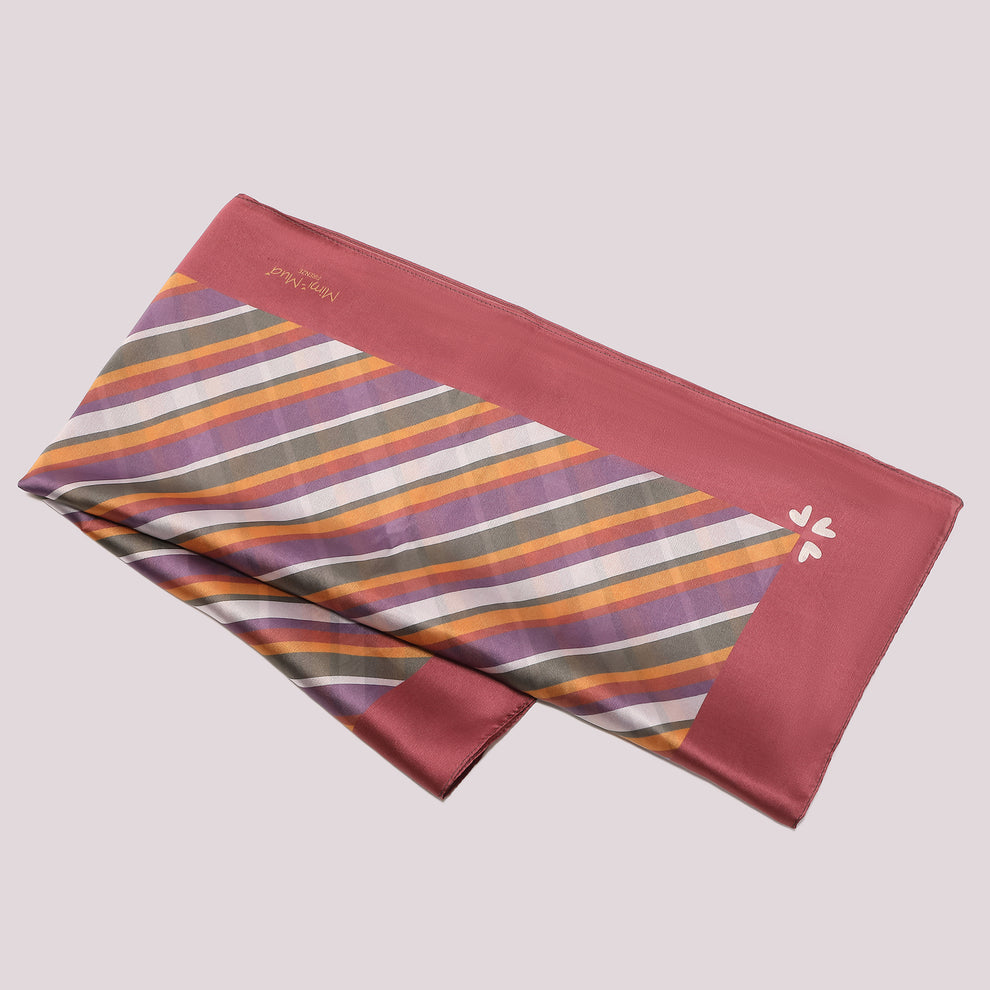 FOULARD CON RIGHE DIAGONALI (90X90 cm) MIMI-MUA