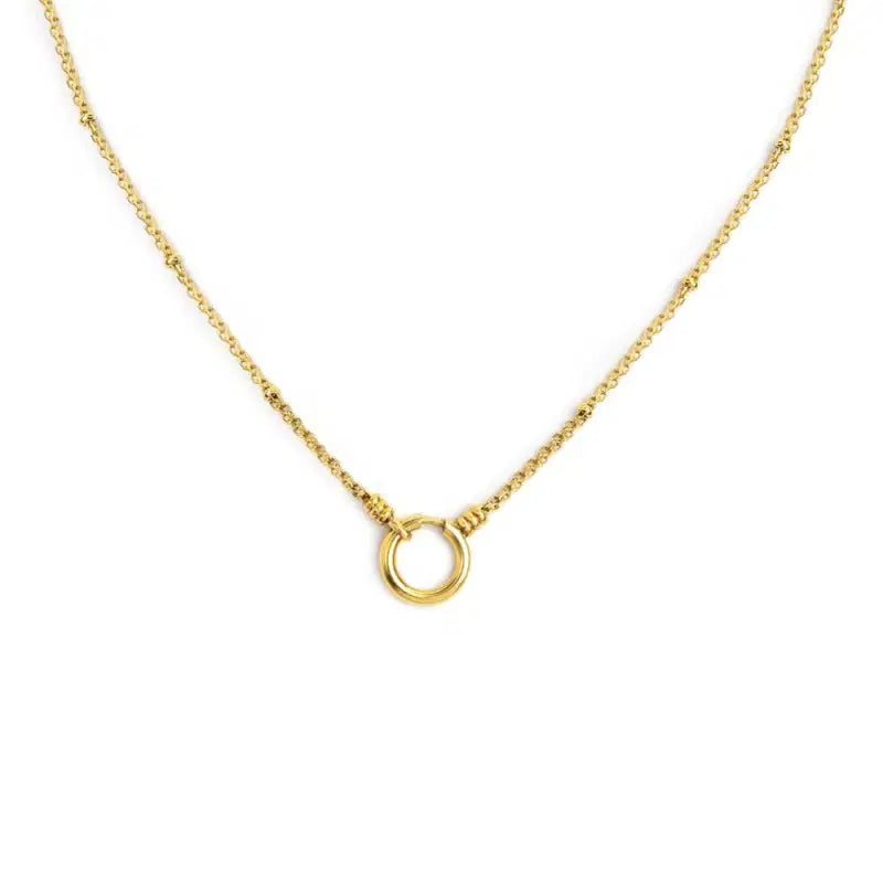 Collana catena mesh con sfere al centro moschettone ad anello Marlù