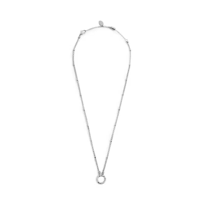 Collana catena mesh con sfere al centro moschettone ad anello Marlù