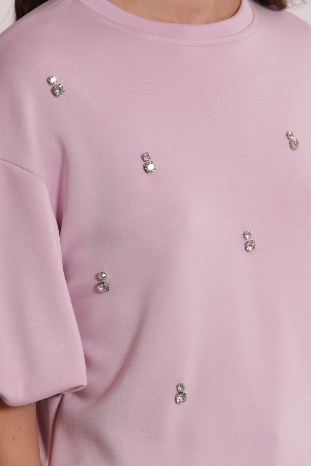 MAGLIA IN FELPA CON DETTAGLI GIOIELLO MIMI-MUA