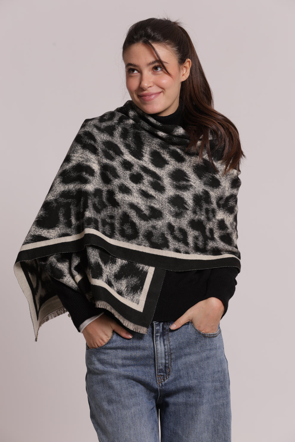 SCIARPA CON MACULATO E DOPPIA CORNICE MIMI-MUA