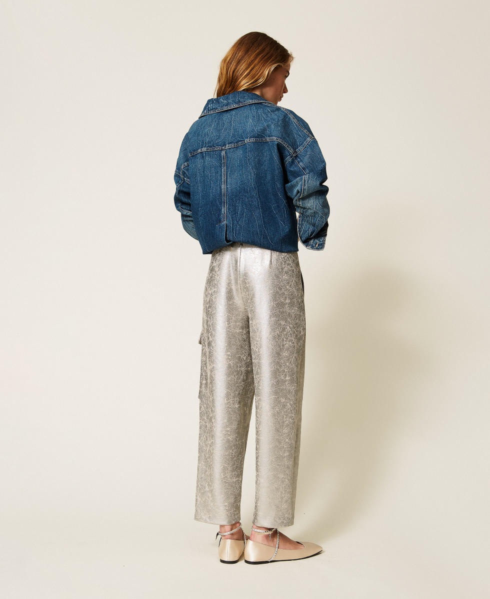 Pantaloni effetto pelle craquelé Twinset