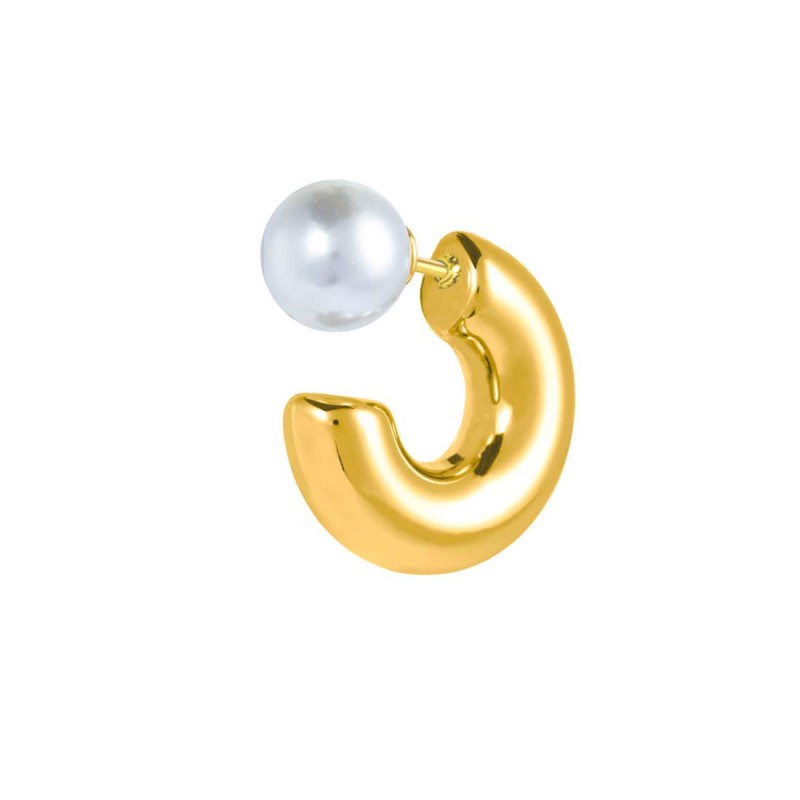 Orecchino a lobo a cerchietto 2,2cm con chiusura perla Marlù
