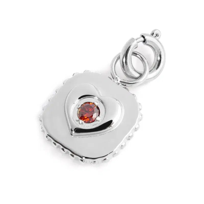 Charm piastrina cuore con zircone MARLU'