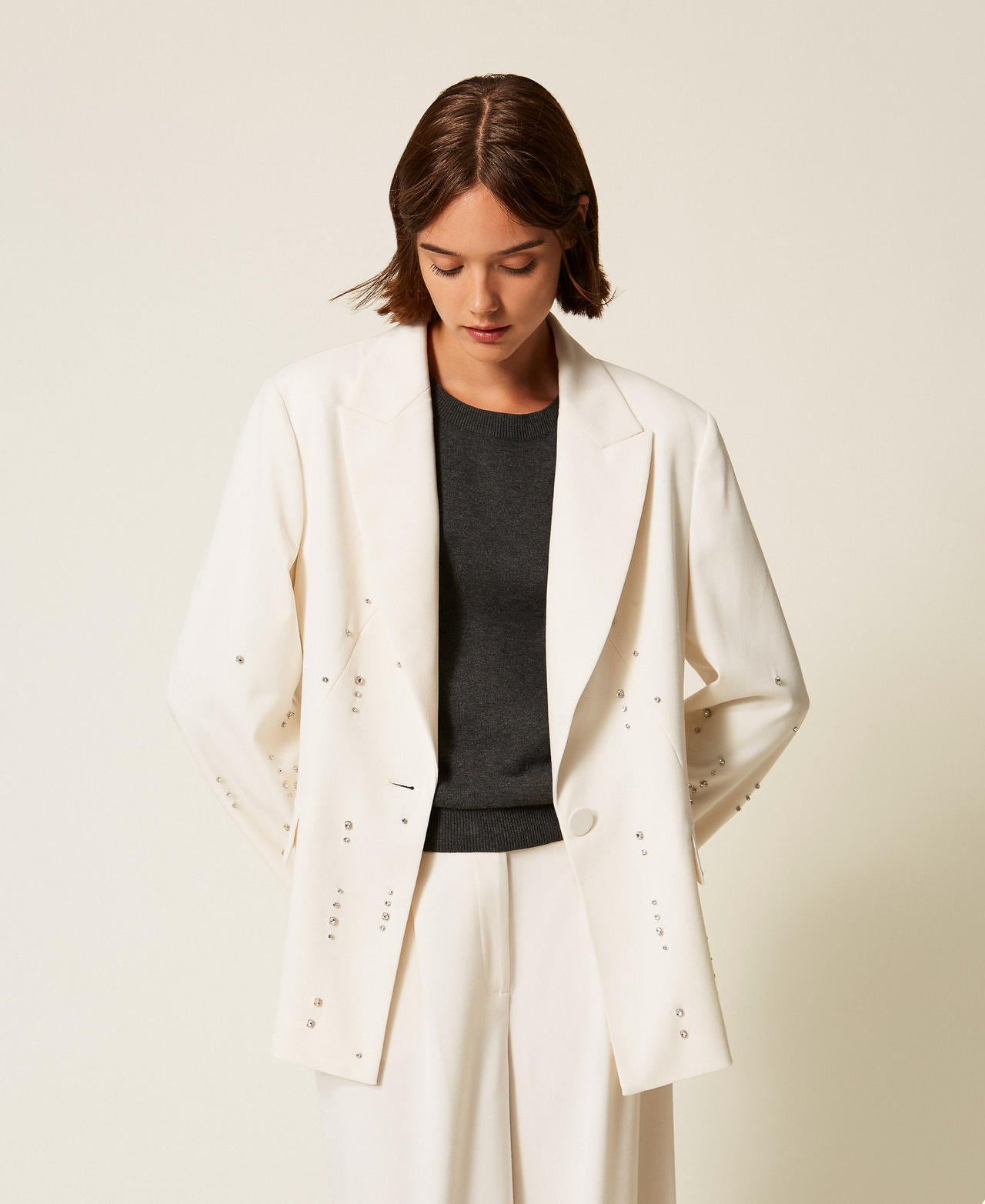 Giacca blazer con ricami a mano Twinset