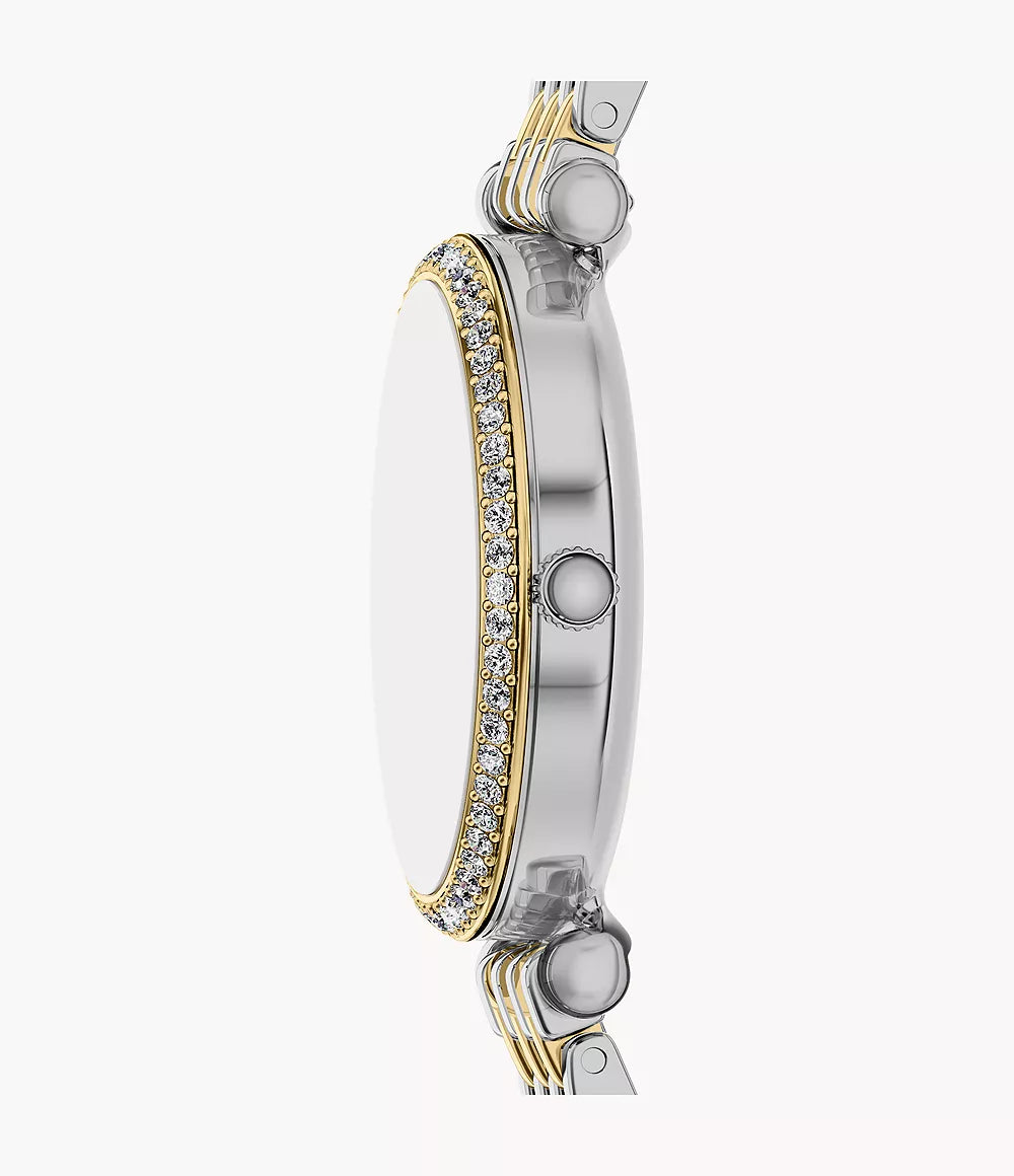 Orologio Carlie Mini 28 mm a tre sfere con bracciale in acciaio bicolore Fossil
