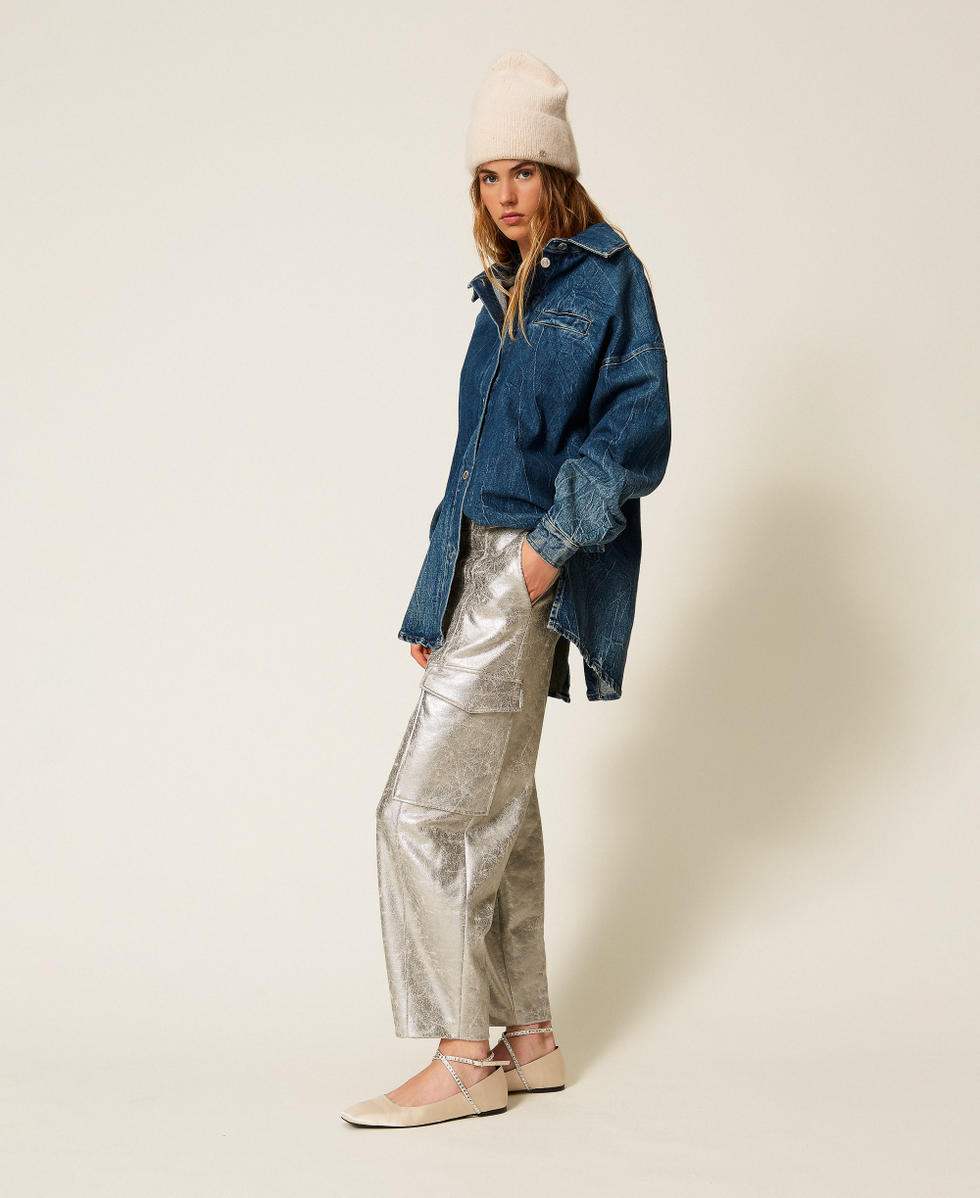 Pantaloni effetto pelle craquelé Twinset