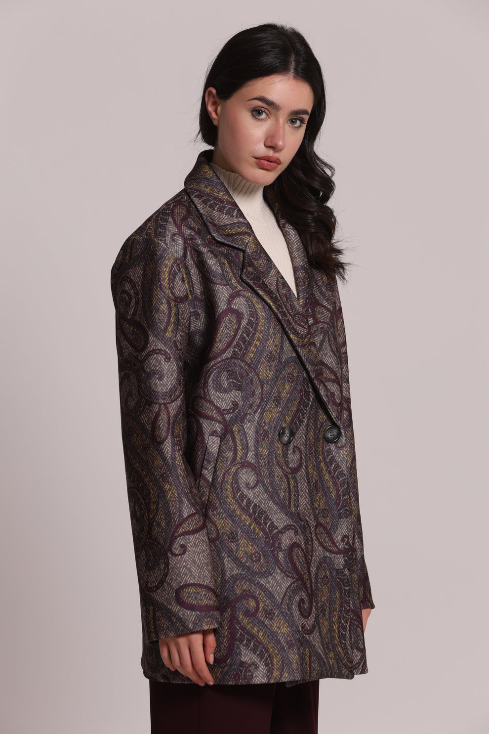 CAPPOTTO GIACCONE OVER FANTASIA PAISLEY MIMI-MUA