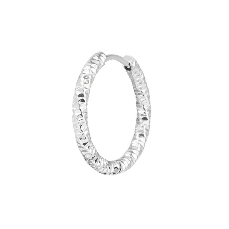 Orecchino a cerchio ritorto 2,1 cm trama diamantata Marlù