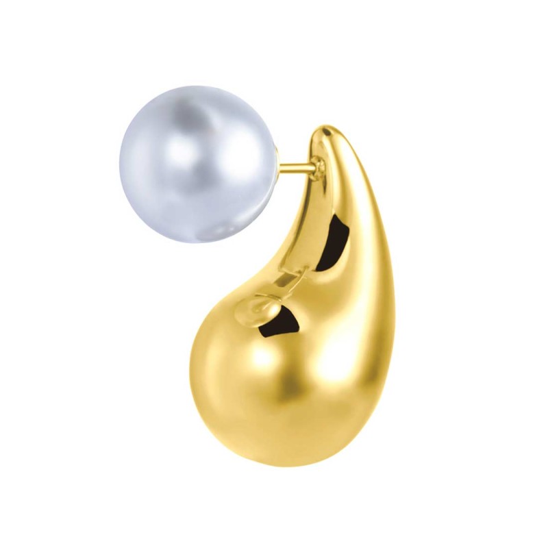 Orecchino a lobo goccia 2,6 cm con chiusura perla Marlù