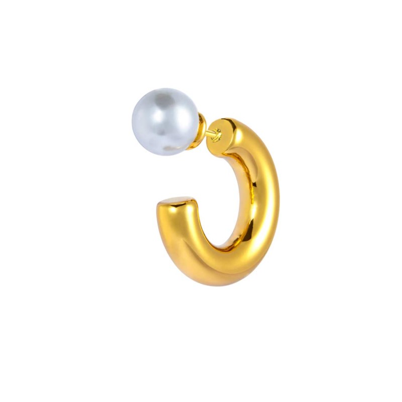 Orecchino a lobo a cerchietto 1,9cm con chiusura perla Marlù