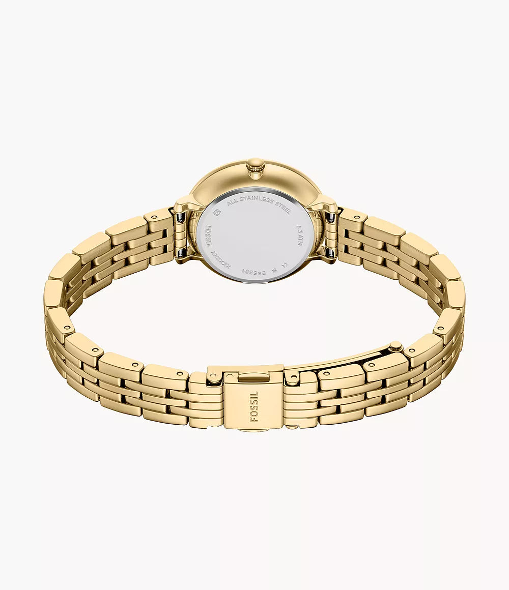 Orologio Heidi 26 mm a tre sfere con bracciale in acciaio color oro Fossil