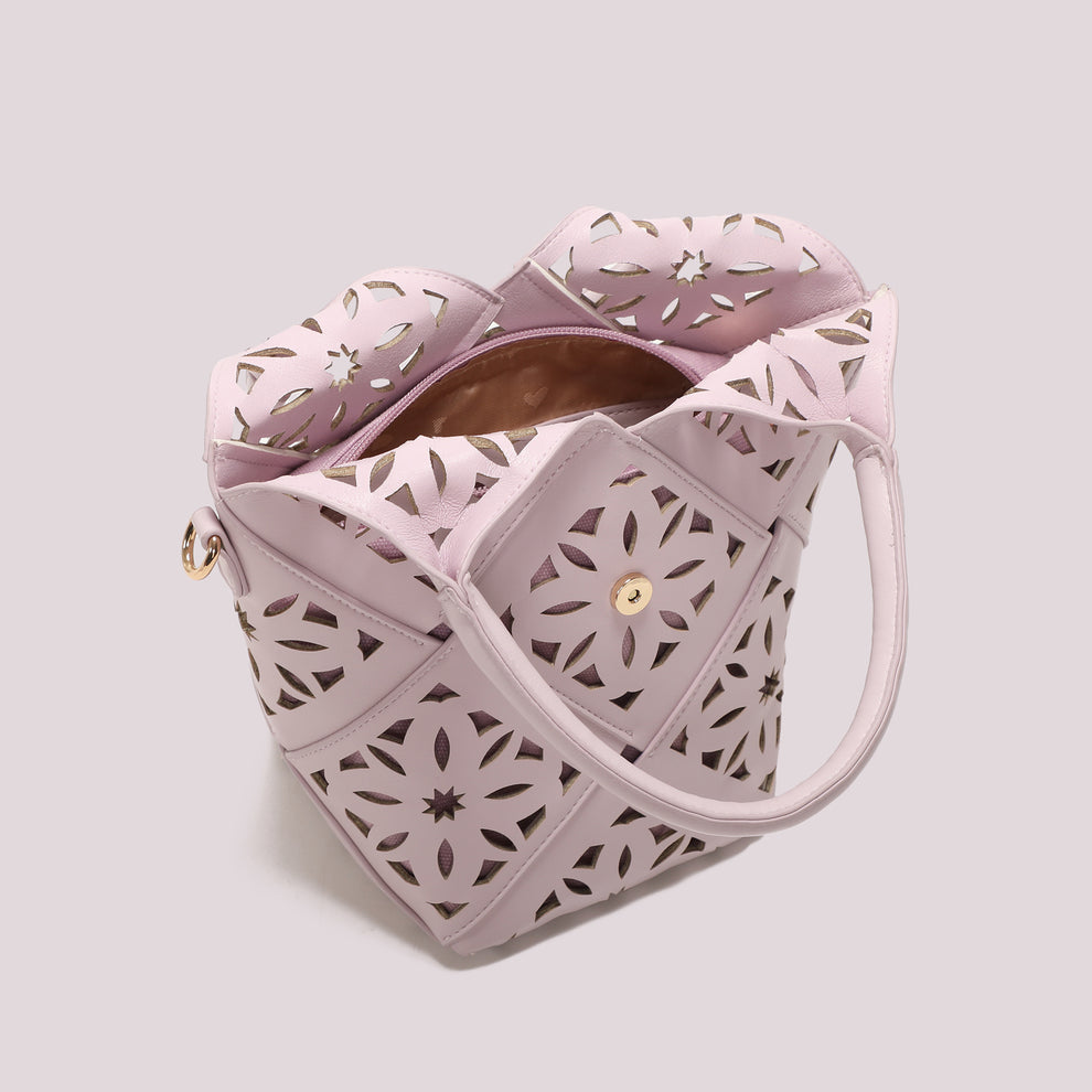 BORSA A TRACOLLA CON MOTIVO TRAFORATO MIMI-MUA