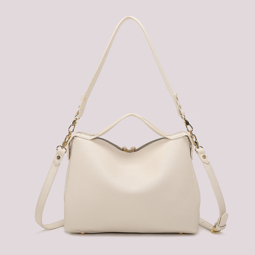 BORSA A SPALLA CON TIRA ZIP CON DETTAGLIO QUADRATO MIMI-MUA