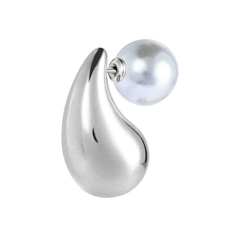 Orecchino a lobo goccia 2,6 cm con chiusura perla Marlù