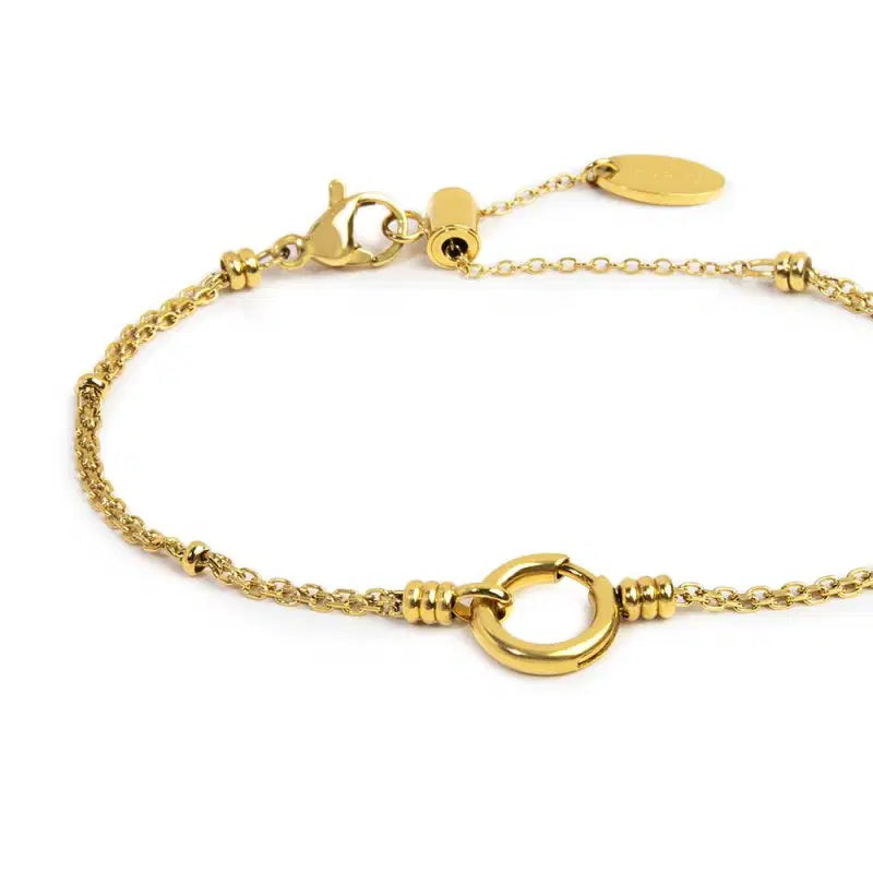 Bracciale catena mesh con sfere al centro moschettone ad anello Marlù