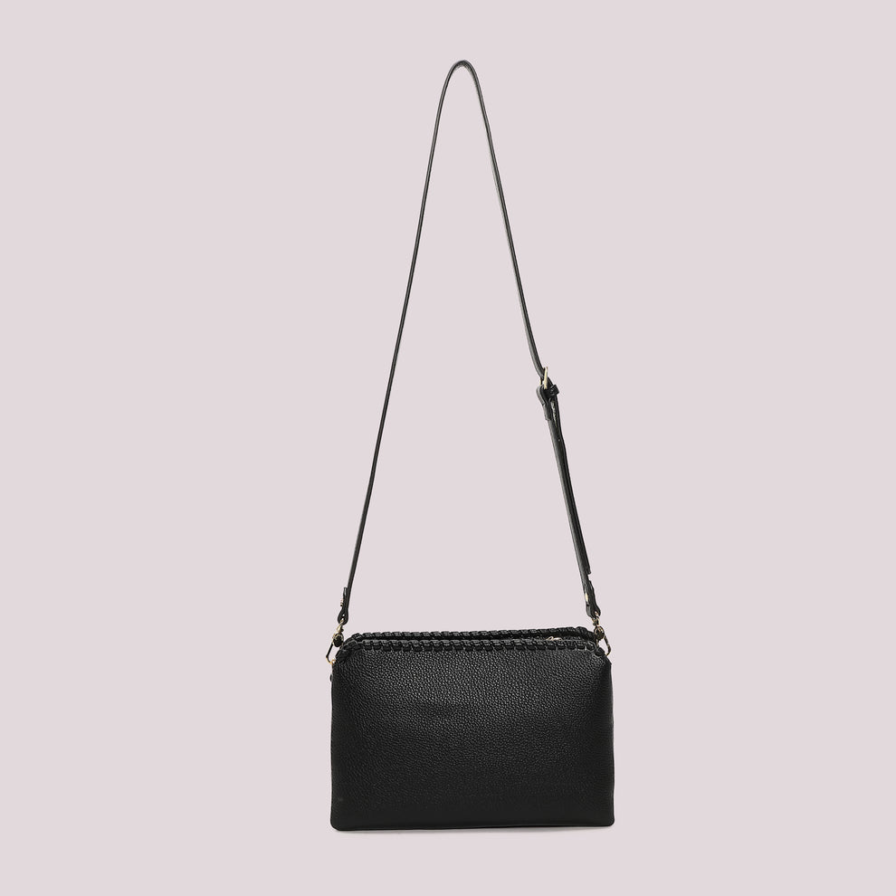 BORSA A TRACOLLA CON BORDO INTRECCIATO MIMI-MUA