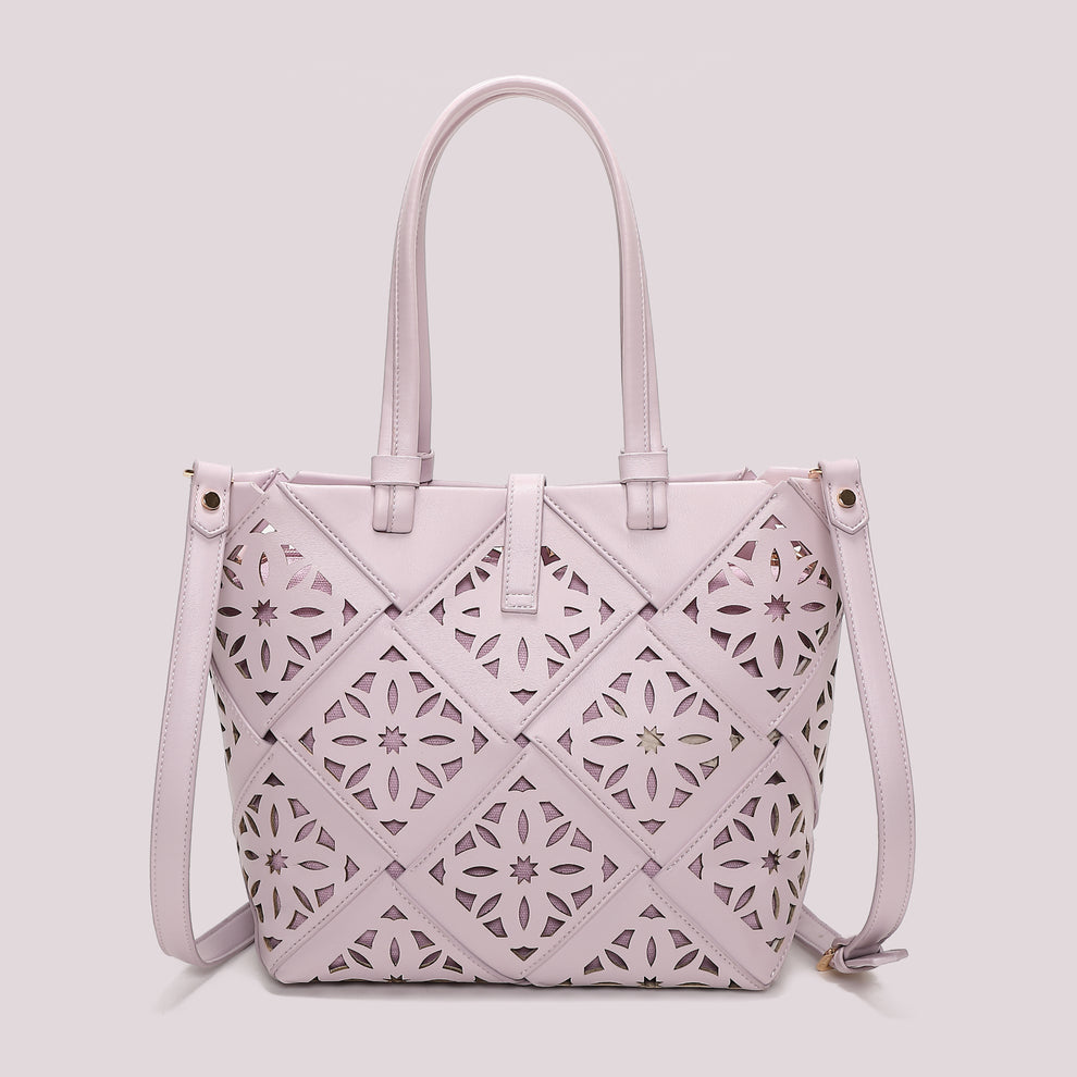 BORSA A MANO CON MOTIVO TRAFORATO MIMI-MUA