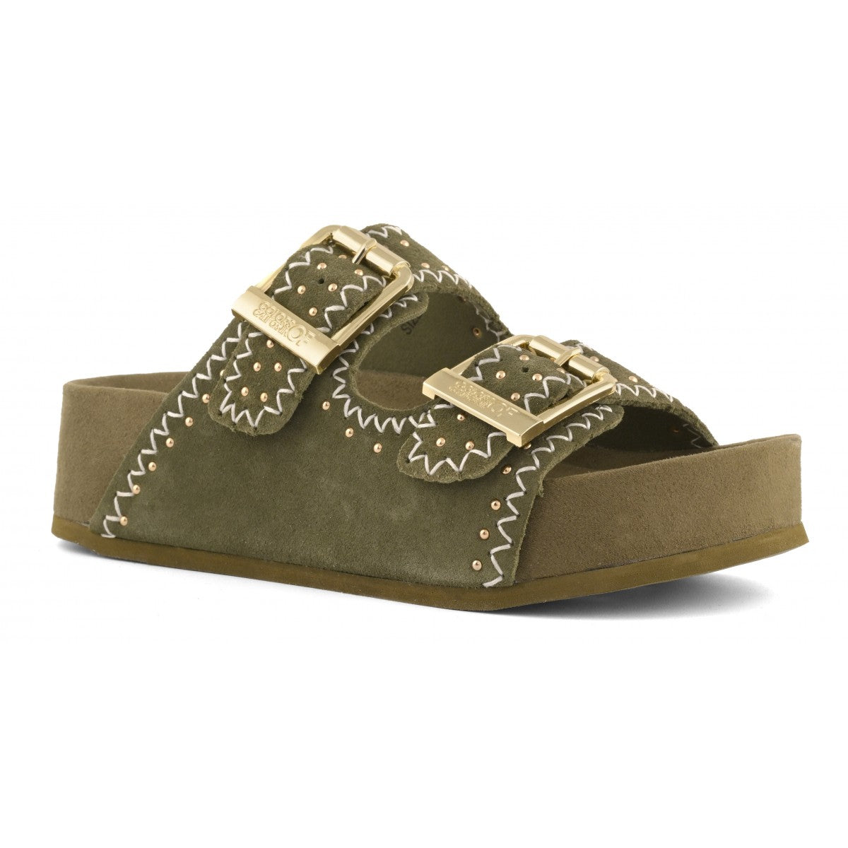 DUNE
Platform in pelle scamosciata e strass Colors of California