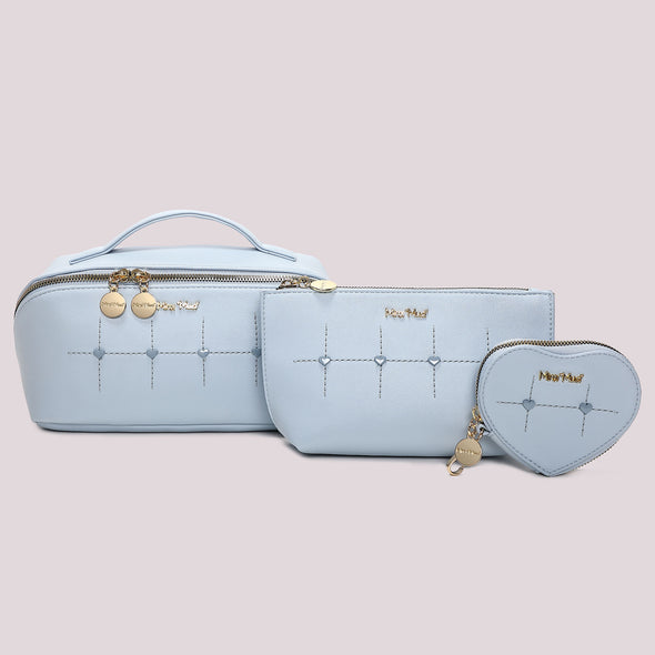 BEAUTY CASE SET DA 3 CON CUORICINI MIMÍ-MUÁ