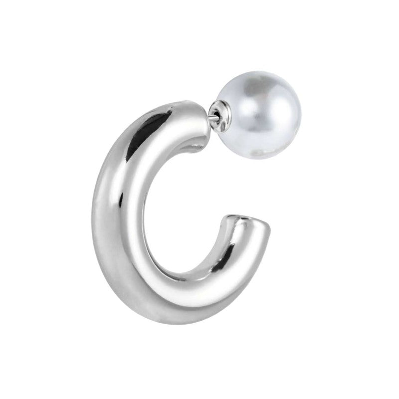 Orecchino a lobo a cerchietto 2,9cm con chiusura perla Marlù