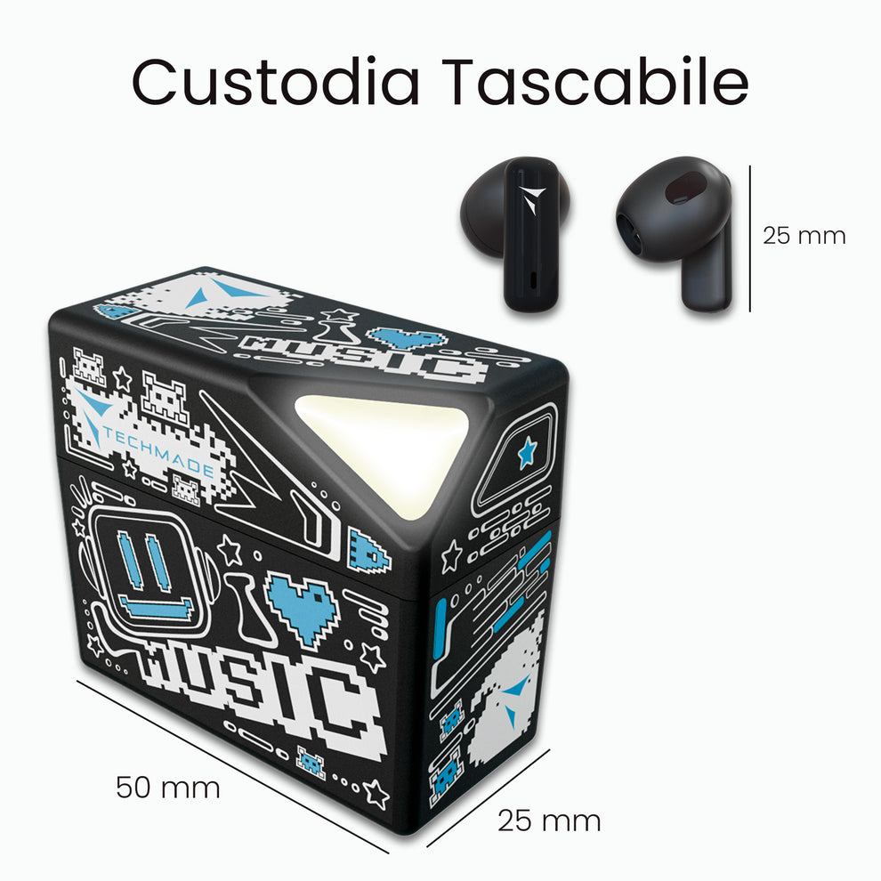 Auricolari Bluetooth in Ear XM191 - con Box di ricarica - AI di traduzione
