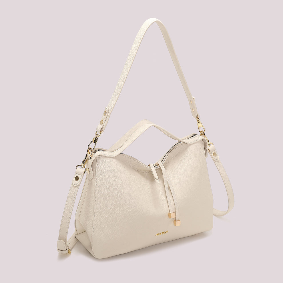 BORSA A SPALLA CON TIRA ZIP CON DETTAGLIO QUADRATO MIMI-MUA