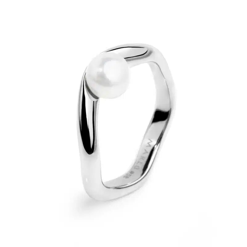 Anello a fascia a forma organica con perla MARLU'