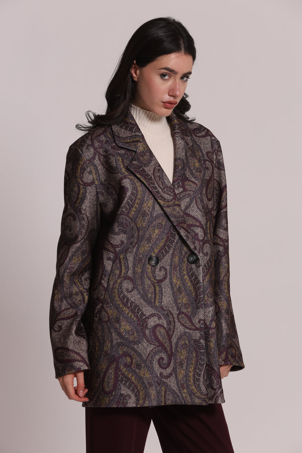 CAPPOTTO GIACCONE OVER FANTASIA PAISLEY MIMI-MUA
